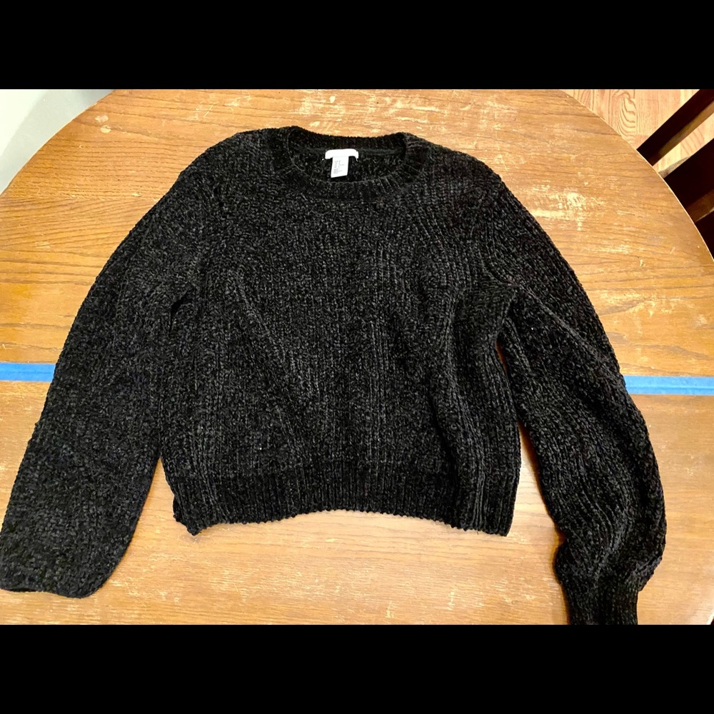 H&M Chunky Black Cropped Sweater